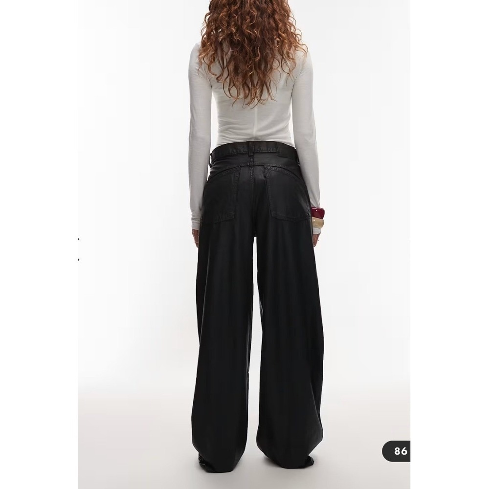 NWT Levi's Super Baggy Barrel Jeans Women's Black Coated Wide Leg High Rise - 25